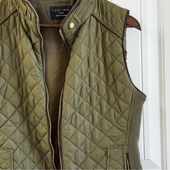 Love Tree Khaki Quilted Vest - Picture 2 of 4